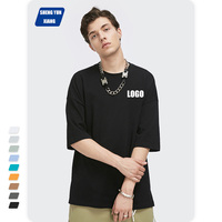 T-shirt manches cinq points en coton pour homme, Logo personnalisé, couleur unie, vêtements masculins, collection 2020