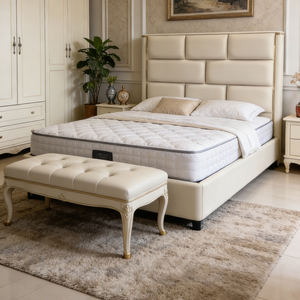 <span class=keywords><strong>Lit</strong></span> en cuir de luxe italien 1,8 m bleu smog, <span class=keywords><strong>lit</strong></span> <span class=keywords><strong>double</strong></span>, chambre principale, banc de <span class=keywords><strong>lit</strong></span> assorti, capitonné - Product Image 3