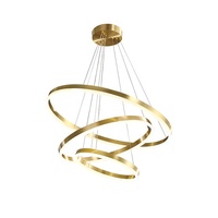 Lustre d'escalier Design moderne Table à manger de luxe contemporain intérieur circulaire or pendentif éclairage cuisine