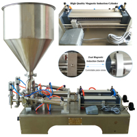 Machine de remplissage à double tête certifiée CE pour aliments, boissons et cosmétiques - Machine de remplissage pneumatique à piston réglable de 30 à 300 ml
