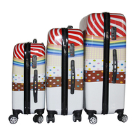 Valise de voyage à roulettes personnalisée, imprimée, durable et luxueuse, unisexe, en fer/aluminium, ensembles de bagages 20/24/28 pouces
