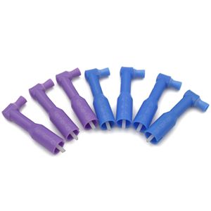 Coupe de polissage angulaire HDF Prophy avec poignée, embout souple violet et bleu pour équipement de nettoyage et de restauration dentaire - Product Image 1