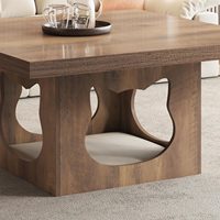 Table basse carrée moderne personnalisable, style rustique, en bois, pour salon, avec coussin pour chat, pour salon ou bureau