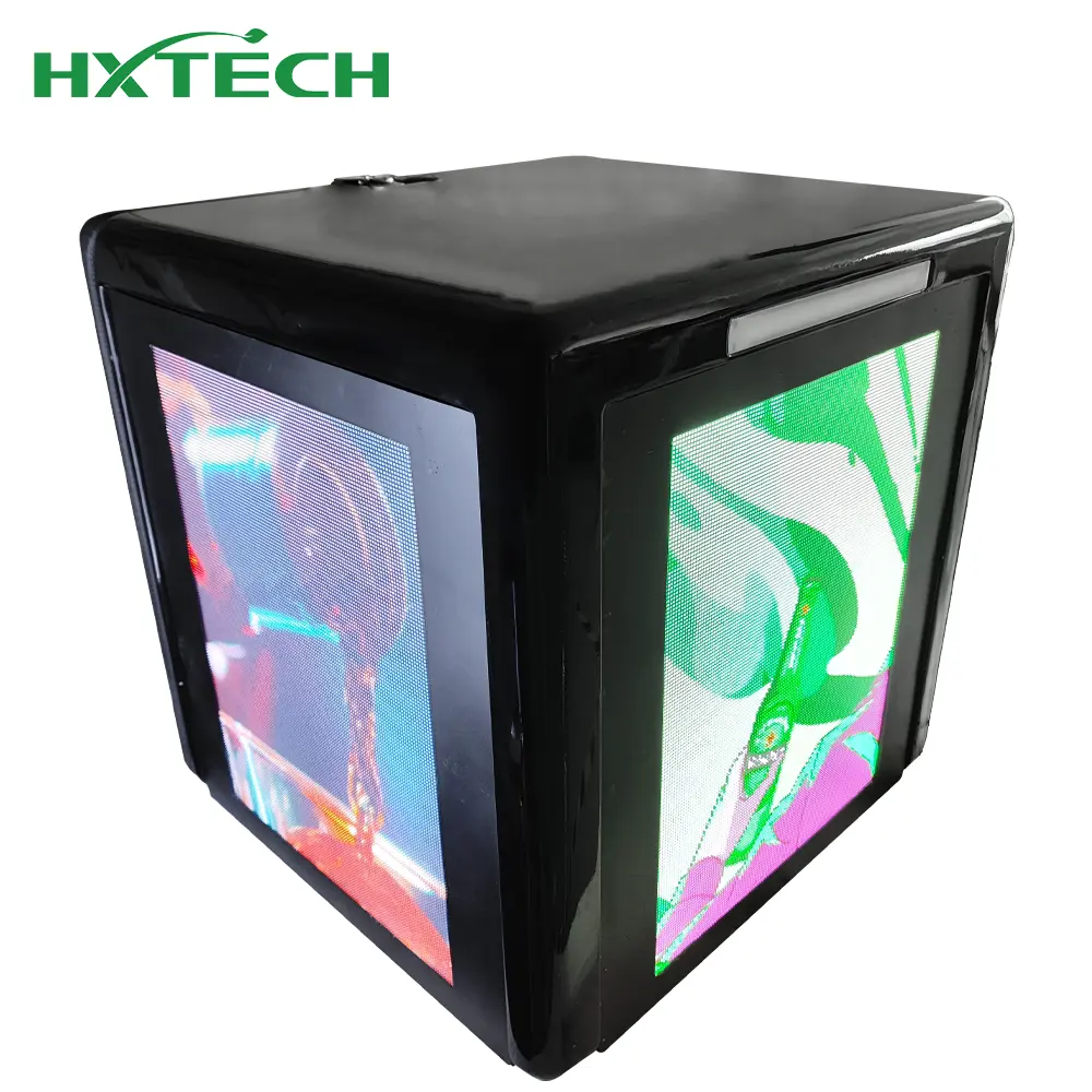 HXTECH 2024 صندوق توصيل طعام بمصباح LED صندوق خلفي للدراجة النارية مع واي فاي 4G شاشة إعلان GPS لإعلان المطاعم