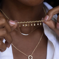 Breloques Cœur Personnalisées en Acier Inoxydable, Chaîne à Maillons, Lettre Initiale en Or 14 carats, Vente en Gros DIY pour Bracelets et Colliers de Bijoux Féminins