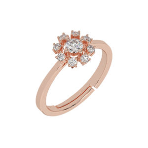 Bague de fiançailles en or fin et diamant pour femme, style délicat et élégant, pour mariage, anniversaire et tenues de soirée, mode et luxe - Product Image 3