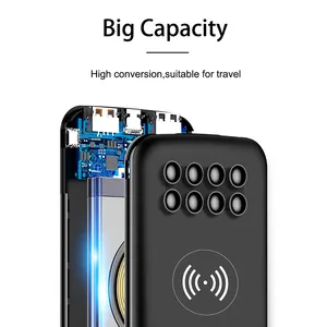 Qi Sạc Không Dây Ngân Hàng Điện Pin Ngoài Không Dây Sạc Powerbank Với Cốc Hút Cho iPhone Cho Huawei