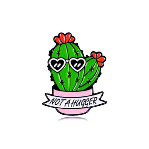 Custom Sharp Prick Cactus Enamel Pin Hug Me Brooch Alloy Accessory Backpack <b>Hat</b> Decor Creative Student Gift Trendy Quote Badge - Product Image 6