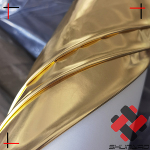 Vải Lá Kim Loại Màu Vàng Kim Chống Thấm Nước Da PU <span class=keywords><strong>Polyester</strong></span> Cho Hàng May Mặc Và Bọc - Product Image 5