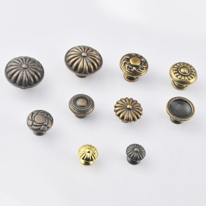 Furniture Handle And <b>Knob</b> Zinc Alloy Round Traditional Drawer Cabinet Hardware Durable Single Hole - Product Image 2
