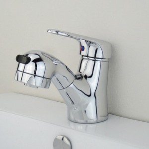Chengming Basin Faucet Single Handle Ceramic Valve Core Pull Out <b>Spray</b> Deck <b>Mounted</b> Single Hole - Product Image 3