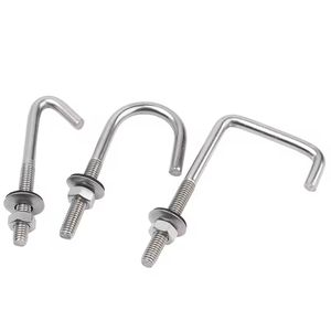 M12 M14 Acero inoxidable súper dúplex SS 2205 2507 A286 904L 1,4410 L & J tipo gancho base perno de anclaje con tuerca hexagonal DIN529 - Product Image 2