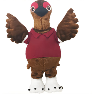 Kinqee Personalizar Furry Falcon Mascot Disfraz Cosplay Personaje Águila Roja Flying Bird Mascotte Carnival Fancy Dress para adultos - Product Image 1