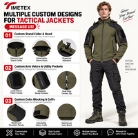 Veste Softshell Tactique TIMETEX en Gros, Doublée Polaire, Multi-Poches, Coupe-Vent, Respirante, pour Camping et Randonnée en Extérieur