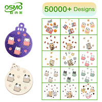 Nouveauté OSMO : Autocollants ronds UV DTF tendance pour décorations de Noël, 2,75 pouces, petits décalcomanies à transfert UV