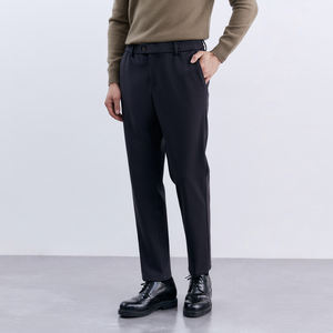 بنطلون رجالي شتوي دافئ سميك كاجوال أبيض ضيق أسود - Product Image 3