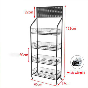 מכירה חמה בסופרמרקט מעמד תצוגה רב שכבתית רשת מתכת רצפת מדף משקאות חנות נוחות מתלה תצוגה לחטיפים - Product Image 5