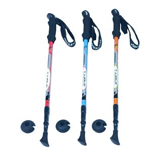 Bâtons de randonnée Peak en fibre de carbone, 3 sections, verrouillage interne, légers, portables, pour la randonnée en montagne et la marche en plein air - Product Image 1