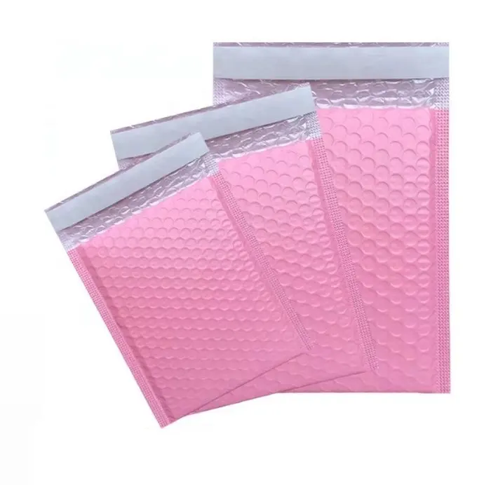 Stock Wasserdichte gepolsterte Umschläge Weiß Rosa Bubble Air Mailers Kunden spezifisches Logo Selbst versiegelnde Schutz verpackung Poly Bubble Taschen