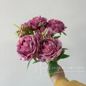 Simulated Peony <b>Flowers</b> <b>Single</b> Branch Silk <b>Flower</b> High Simulation Wedding Decor Home Furnishing - Product Image 4