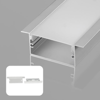 Profilé en aluminium extrudé W40*H20mm Série 6000 avec diffuseur, bouchons d'extrémité et accessoires pour bande lumineuse, canal LED noir