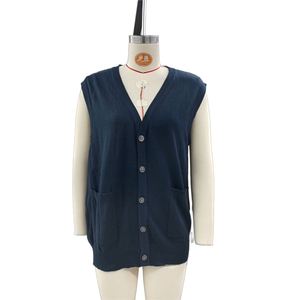 ODM &amp; OEM Manufacturer Custom Knit Sweater Vest <strong>Ladies</strong> Button Green Cropped <strong>Sleeveless</strong> <strong>Cardigan</strong> for Women - Product Image 2
