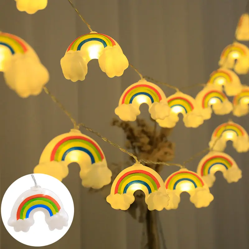 Rainbow String Lights 20 LED Decorative Fairy Light Battery Powered Twinkle Lights For Party Bedroom Decoration