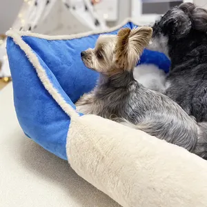 Peluche quadrato letto per cani teal fabbrica all'ingrosso di alta qualità peluche divano letto per animali domestici morbido prodotto