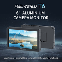 Moniteur de terrain FEELWORLD T6 avec écran IPS 6 pouces 1080p pour I/O, LUT 3D, casque stéréo, construction robuste en aluminium, sortie d'alimentation CC