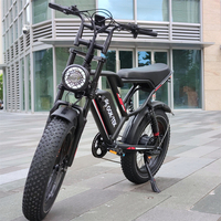 Vélo de montagne électrique S8 à pneus larges de 20 pouces, moteur de moyeu arrière 1000W/1500W/250W, 50 km/h, en promotion aux États-Unis et en Europe