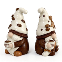 Gnome de café en résine, figurine Tomte suédoise sans visage, décoration de table pour bar à café, ornement de collection pour bureau à domicile