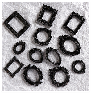 Cornice per Foto Miniatura Rettangolare, Ovale, a Cuore, Quadrata, Nera, con Cabochon Grande in Resina Flatback per Fai da Te, Giocattoli per Bambini, <span class=keywords><strong>Mobili</strong></span> per Case delle Bambole - Product Image 3