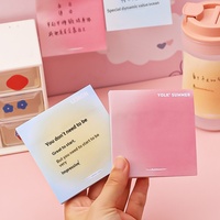 Blocs-notes adhésifs à dégradé de couleurs simple, style mignon pour étudiants, populaire sur internet, carnet de messages, style cœur de fille, papier domestique