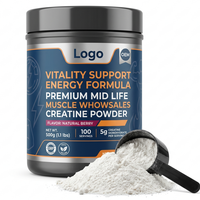 Poudre musculaire premium GMP végétalienne OEM à marque privée, formule personnalisée, antioxydante, pour le soutien de la vitalité et l'énergie des adultes, bien-être et jeunesse en milieu de vie