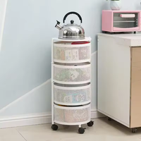Vente Flash 360 °   Chariot de cuisine rotatif, étagère de rangement multi-niveaux avec roulettes pour fruits et légumes, chariot mobile organisateur d'étagères