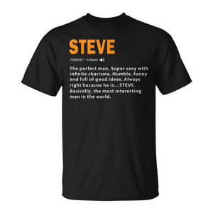 Camiseta Steve Definition para hombre, color negro, 100% algodón, regalo para cumpleaños, camiseta con nombre para papá y marido - Product Image 2