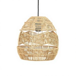 Trending Now Handwoven <b>Rustic</b> Seagrass Lampshade Eco-Friendly Lightweight Natural Pendant <b>Lighting</b> Indoor Home Decoration - Product Image 1