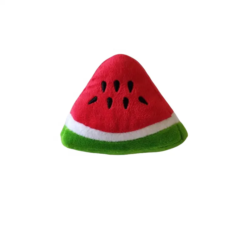 New pet dog plush sound simulation fruit series bite resistant teeth dog toy Crystal super watermelon