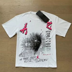 T-shirt Casual alla Moda a Maniche Corte da Uomo e Donna, Stampa Vintage Hell, Stesso Stile, Vestibilità Ampia, 260 Grammi, Star - Product Image 6