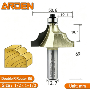 Taiwan Yaden Woodworking Router Bit Double R <b>Edge</b> Forming 0802 Table <b>Edge</b> Trimming Decorative Milling <b>Cutter</b> 1/2 Shank Carbide - Product Image 6