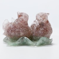 Adorno de Pato Mandarín, Piedra de Cristal, Regalo de Boda para el Hogar, Recuerdo, Decoración de Escritorio, Regalo de Bendición