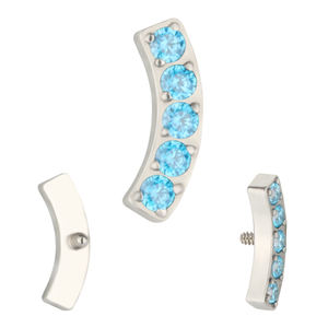 Ultima moda gioielli orecchini titanio 5 CNC Set <span class=keywords><strong>CZ</strong></span> foderato barra curva Piercing corpo alta gioielli Labret borchie - Product Image 5