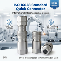 Vannes à connexion rapide NPT sans fuite en acier au carbone interchangeable standard ISO16028 3/8'' pour équipement mécanique – Nouveau