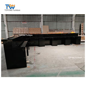 Bureau de réception convertible de grande taille au design portugais moderne, en marbre noir, avec éclairage LED, pour hôtel, salle de sport, hôpital, centre commercial, utilisation en extérieur - Product Image 4