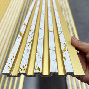 Design industriale decorazione per la casa 3D PS pannello a parete con scanalatura interna pannello a parete rivestito in marmo legno bianco struttura PS pannello a parete - Product Image 2