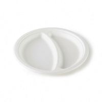 Assiettes à compartiments rondes en pulpe de bagasse