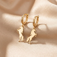 Boucles d'oreilles pendantes Zodiaque Cheval Porte-bonheur, style équestre, en or, cadeau de mode pour les fêtes