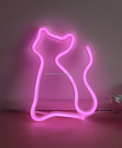 Lumière décorative LED en forme de chat, néon suspendu rose bleu chaud, <span class=keywords><strong>petit</strong></span> chaton néon, alimenté par USB ou piles AA, lumières décoratives pour la maison - Product Image 3