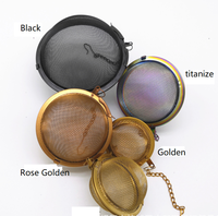 Boule d'infuseur à thé en acier inoxydable de taille personnalisée de 1,8 pouces 4.5cm avec chaîne Filtre à thé promotionnel pour outils de café et de thé