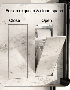 Cubo de basura oculto de acero inoxidable 304, caja de pañuelos, nicho, rollo de papel empotrado oculto <span class=keywords><strong>secreto</strong></span> con acabado cromado para Baño - Product Image 6